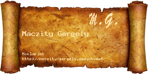 Maczity Gergely névjegykártya